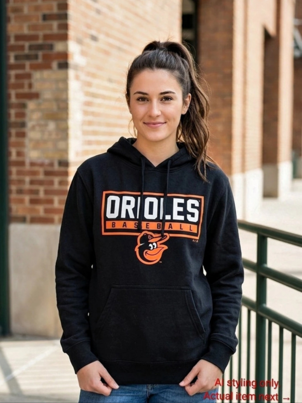 NWOT Majestic Baltimore Orioles MLB Pullover Hoodie Black